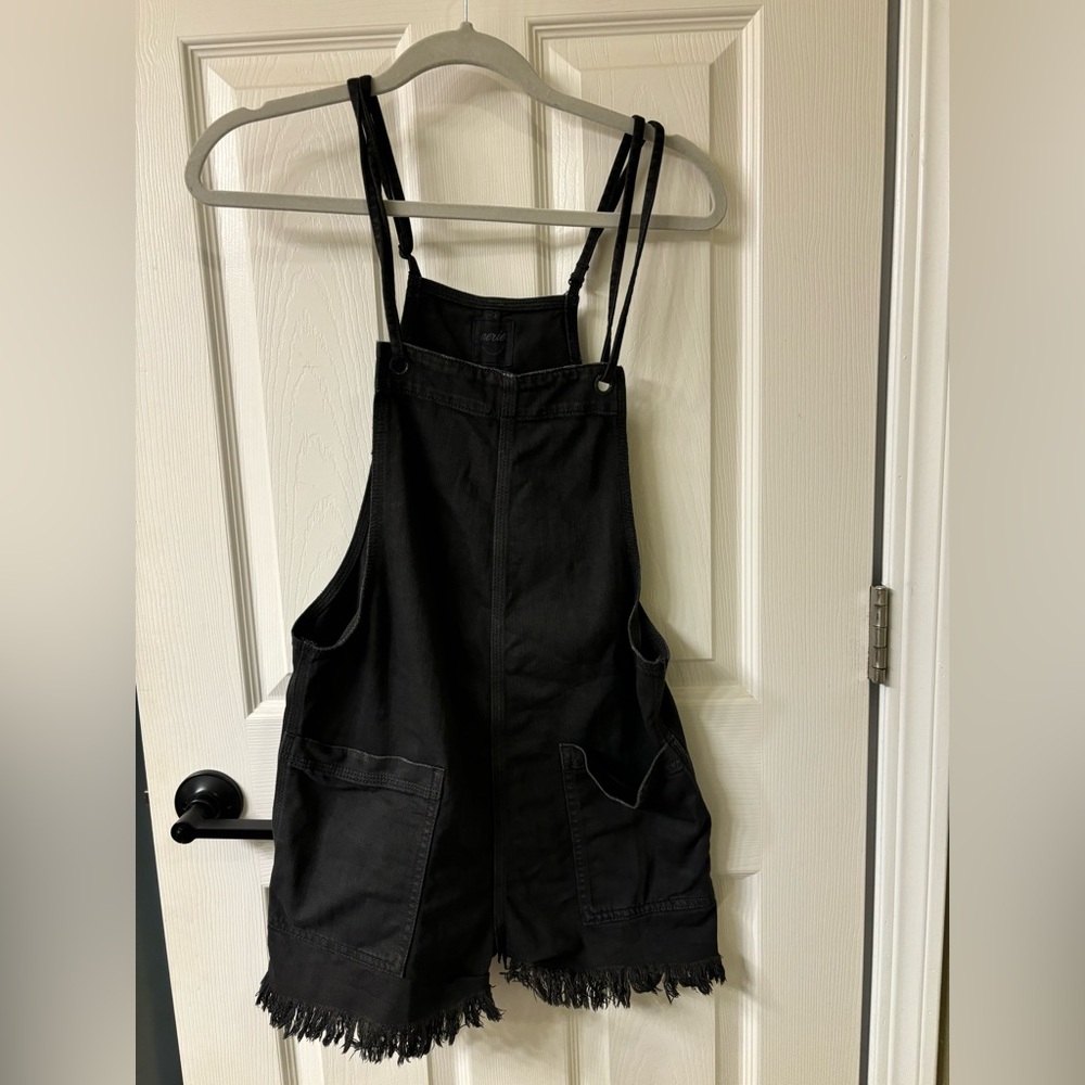 Aerie black denim romper